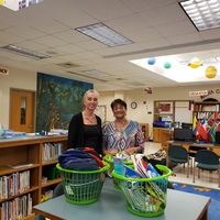 Mrs. Brayboy donates school supplies