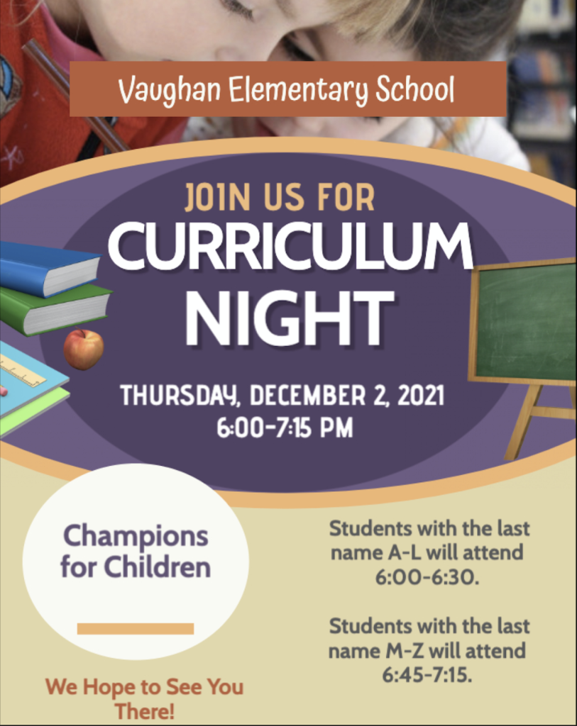 Curriculum Night Flyer