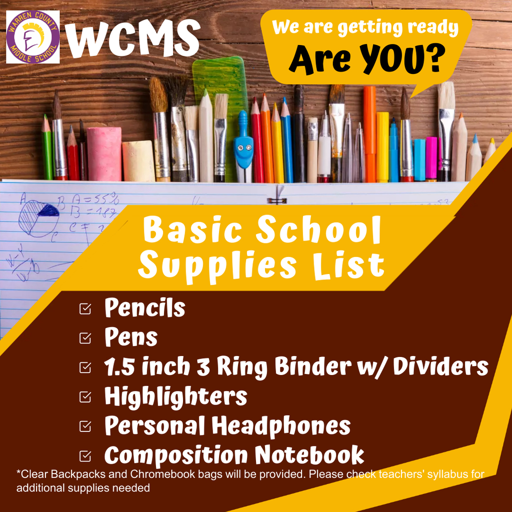 WCMS Supply List