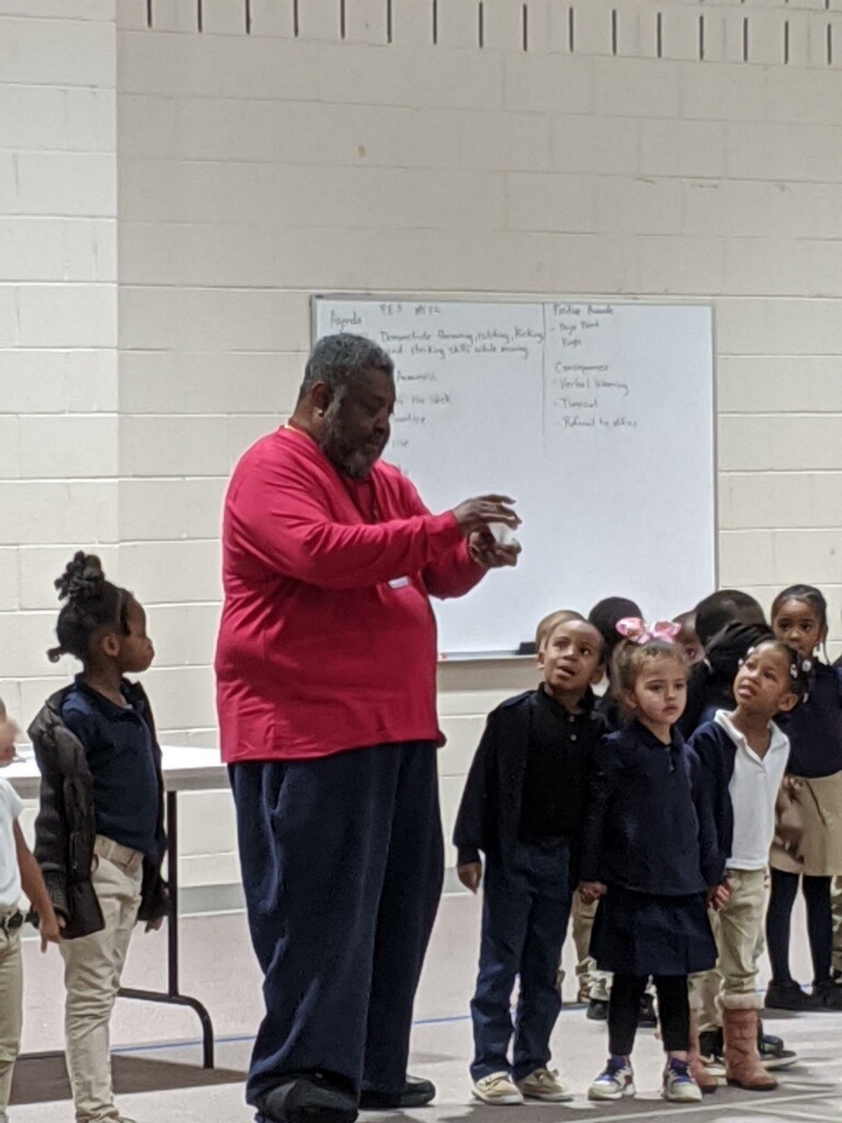 Mr. Odell Clanton performs a Magic Show for Mariam Boyd Pre-K, Kindergarten, and 1st Grade Students
